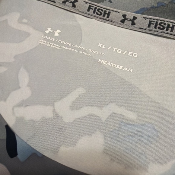 Under Armour Fish Coolswitch Thermocline Hybrid Camo Fishing Shirt Mens XL - Picture 5 of 8